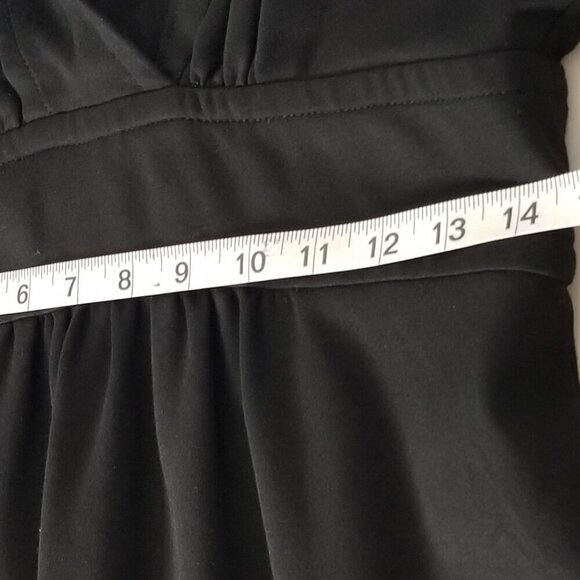 Trina Turk V-Neck Mini Empire Waist Dress Goth Witchy Pockets Staple Classic XS - Picture 13 of 16